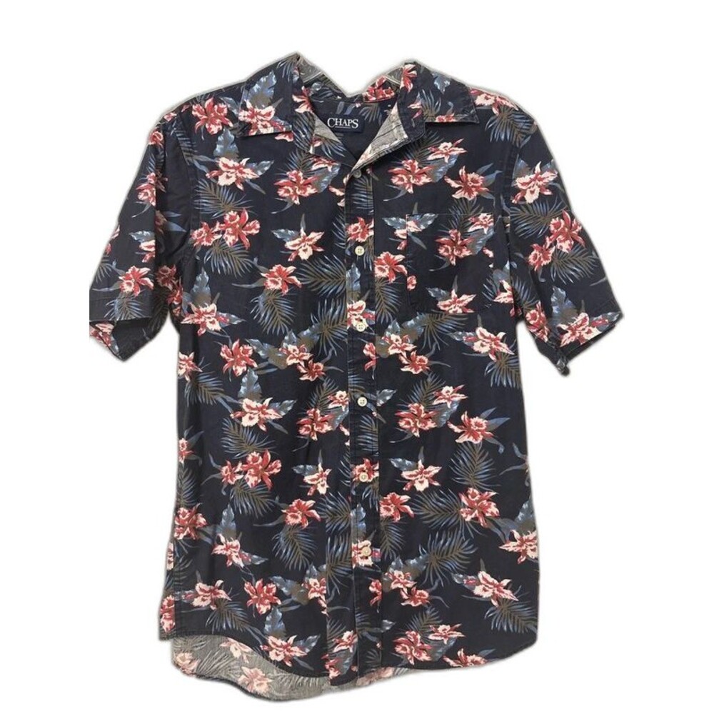 Chaps Mens Hawaiian Floral Shirt Size M